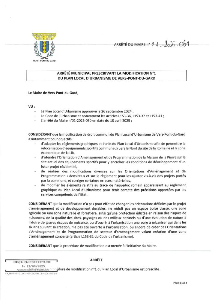 Arrete-n01-2025-061-Prescrivant-la-modification-n1-du-PLU-de-VERS-PONT-DU-GARDpage-0001
